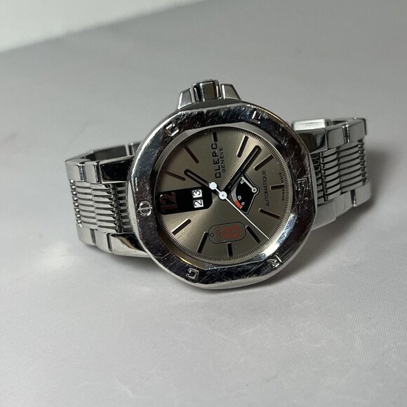 Men's Clerc Icon 8 Watch Power Reserve Indicator Date Automatic Steel Watch - Picture 1 of 11